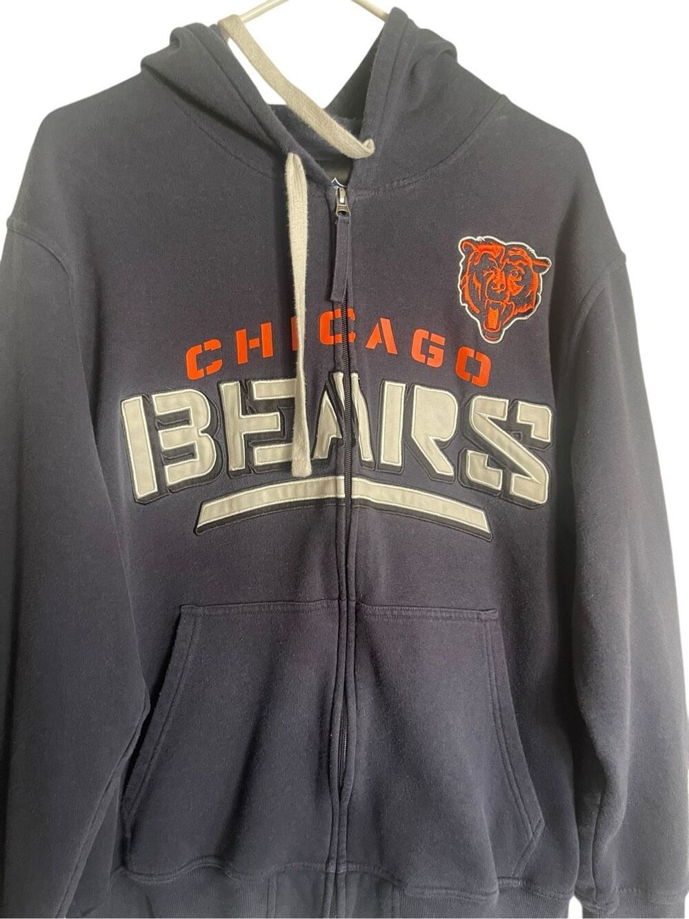 GIII Mens Black Chicago Bears NFL Team Apparel Full Zip Warmup‎ Jacket XL
